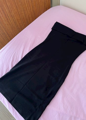 Siyah straplez mini elbise