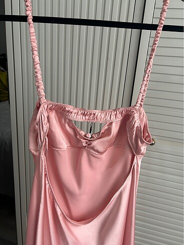 Zara Zara pembe saten elbise,etiketli????????