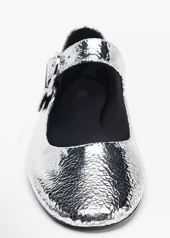 Zara Metalik Gri Babet - Görsel 2