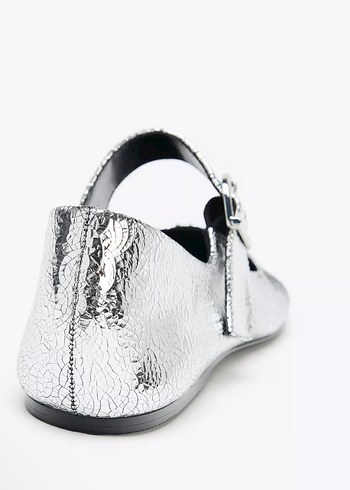 Zara Metalik Gri Babet - Görsel 3