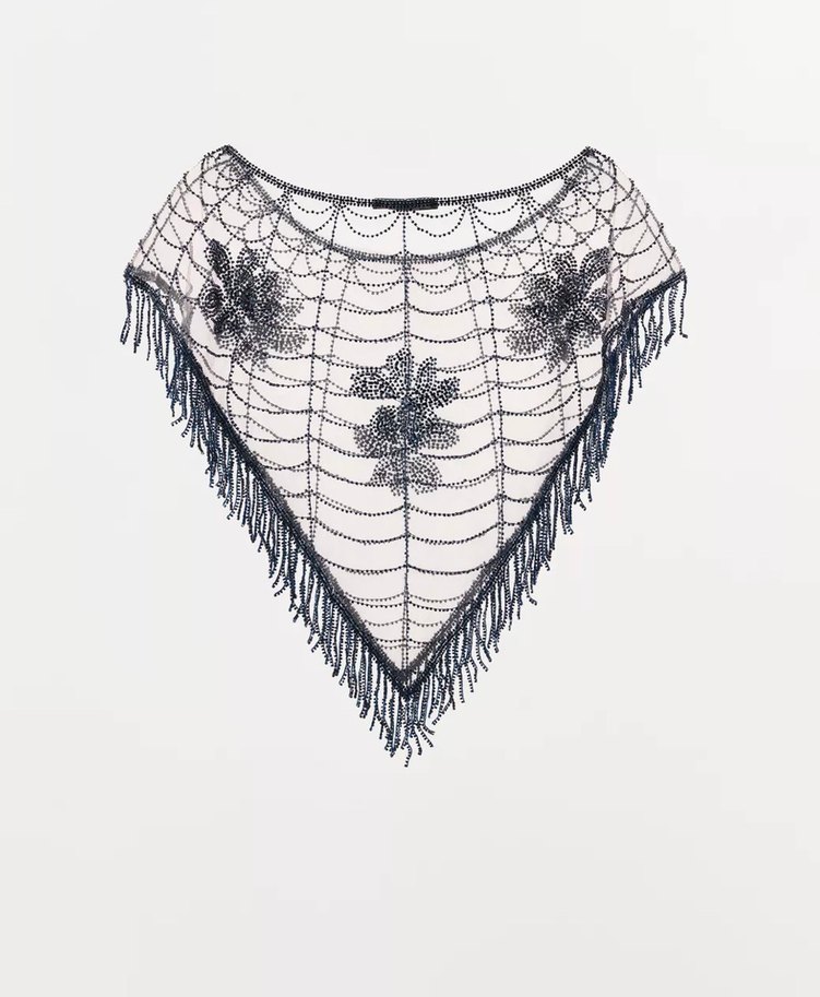 ZaraBoncuk İşlemeli Ponço - Görsel 3