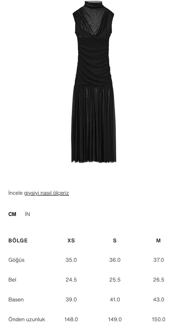 Zara  Drapeli Yüksek Yakalı Uzun Elbise - Görsel 4