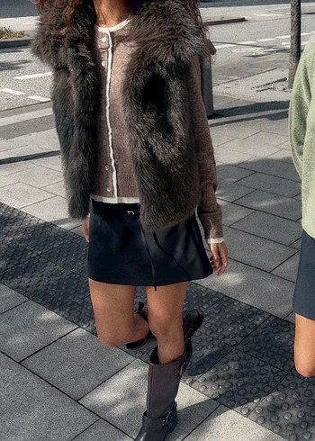 Zara Suni Kurk Yelek - Görsel 3