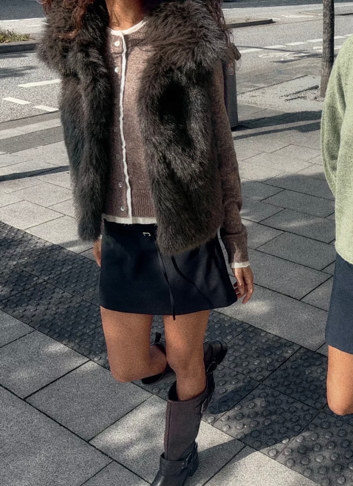 Zara Suni Kurk Yelek - Görsel 3