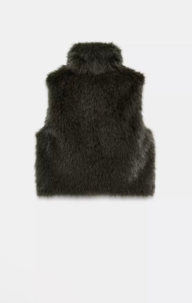 Zara Suni Kurk Yelek - Görsel 4