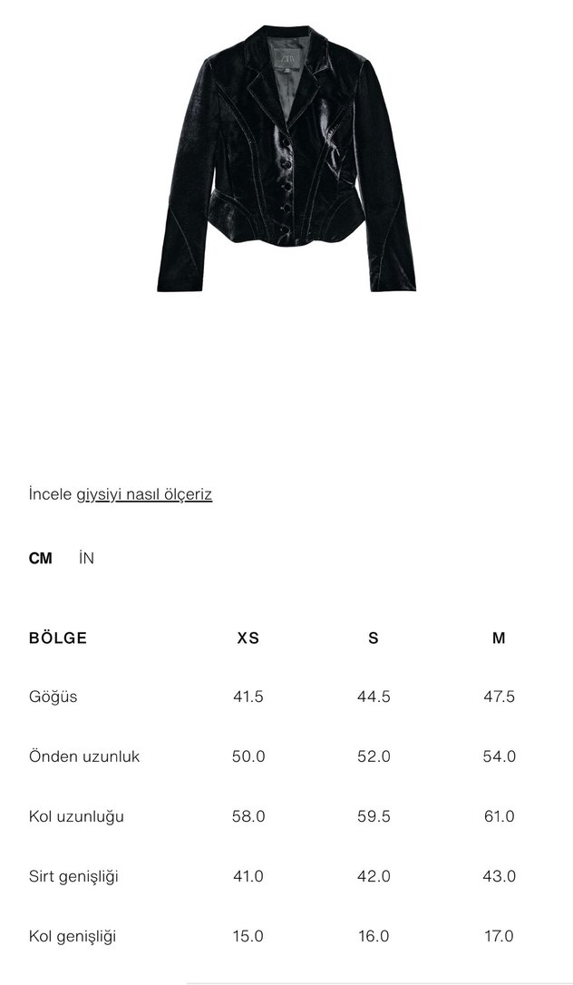Zara Siyah Kadife  Düğmeli Kadın ceket - Görsel 4