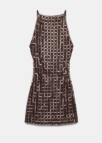 Zara Parlak File Kısa Elbise - Görsel 3