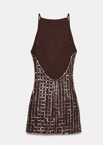 Zara Parlak File Kısa Elbise - Görsel 4