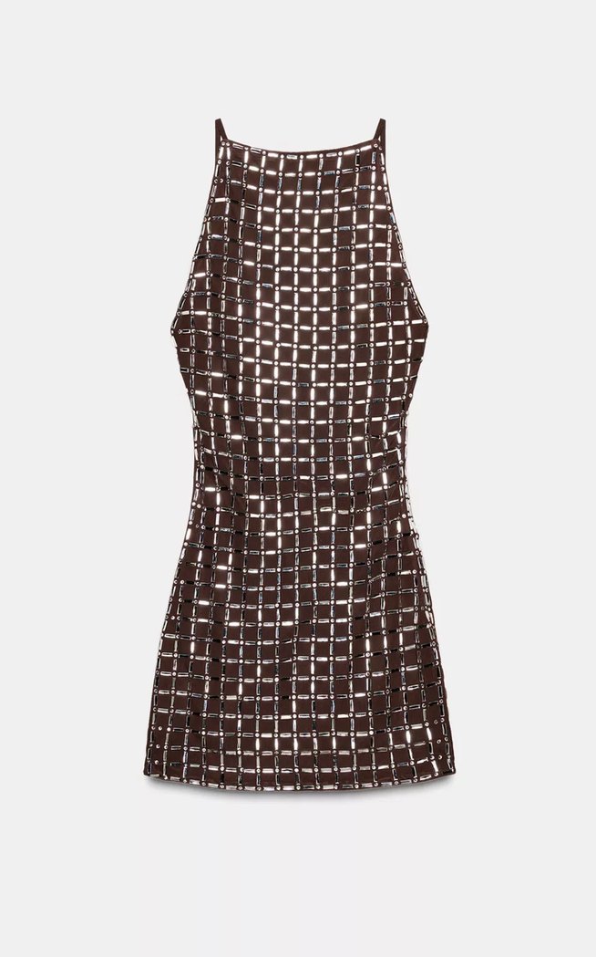 Zara Parlak File Kısa Elbise - Görsel 3