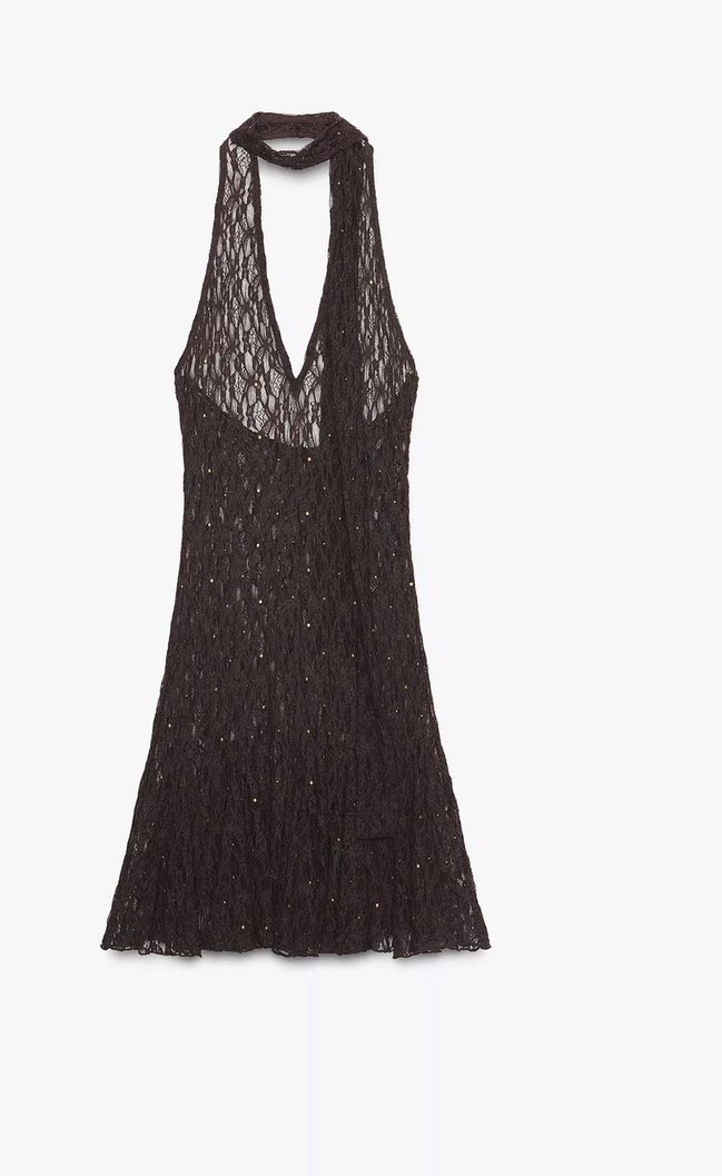 Zara Zımba Detaylı Fularlı Elbise - Görsel 3