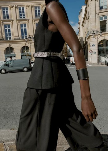 Zara Kemer Detaylı Siyah Kadın Yelek - Görsel 2