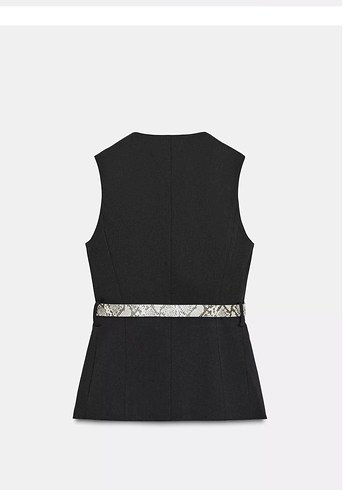 Zara Kemer Detaylı Siyah Kadın Yelek - Görsel 4