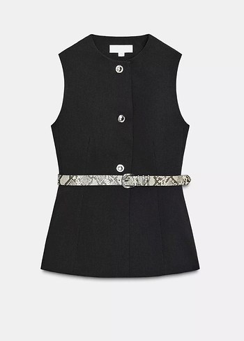 Zara Kemer Detaylı Siyah Kadın Yelek - Görsel 3