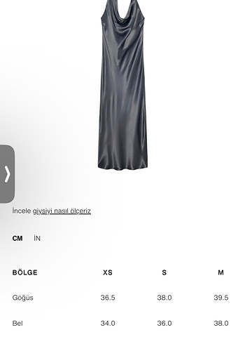 Zara Gri Saten Drapeli Uzun Elbise - Görsel 6