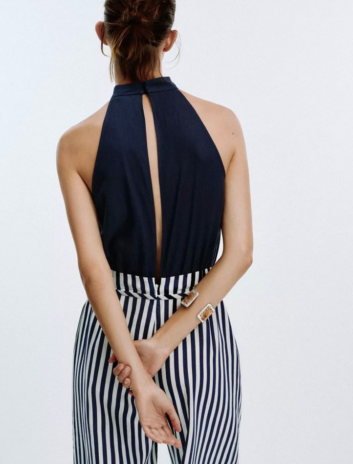 Zara Leten Karışımlı Tulum - Görsel 4