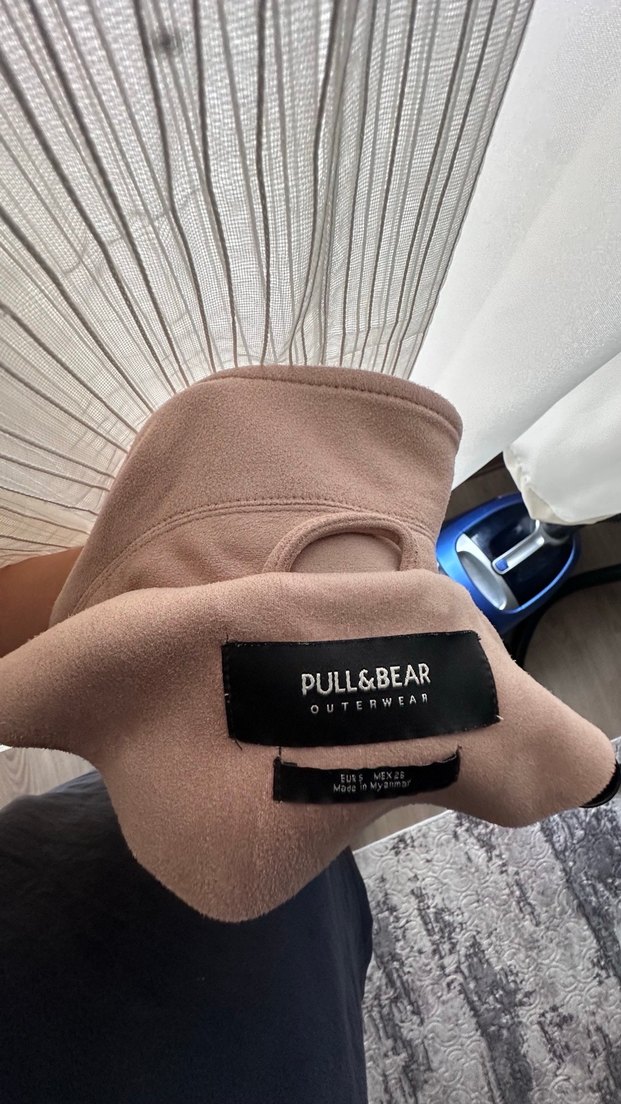 Pull and bear süet pudra renk ceket - Görsel 5