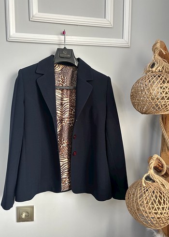 Lacivert Classıc düğmeli kadın blazer - Görsel 5