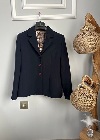 Lacivert Classıc düğmeli kadın blazer - Görsel 8