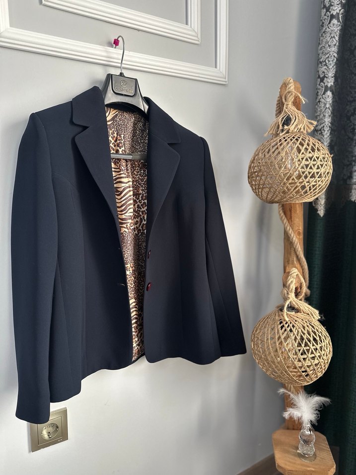 Lacivert Classıc düğmeli kadın blazer - Görsel 2