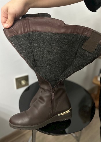Miss F Hakiki Deri Kahverengi Çizme - Görsel 6