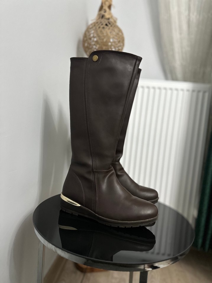 Miss F Hakiki Deri Kahverengi Çizme - Görsel 5