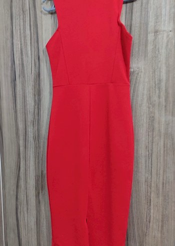 Şık Kesim Kırmızı Midi Boy Kalem Elbise - Görsel 5