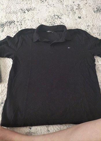 Siyah Keten Erkek Polo Tişört