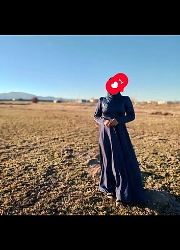 Lacivert tesettür abiye