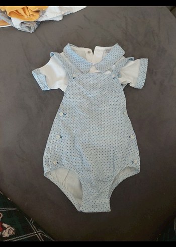 Mavi Düğmeli Bebek Erkek Tulum 12 ay