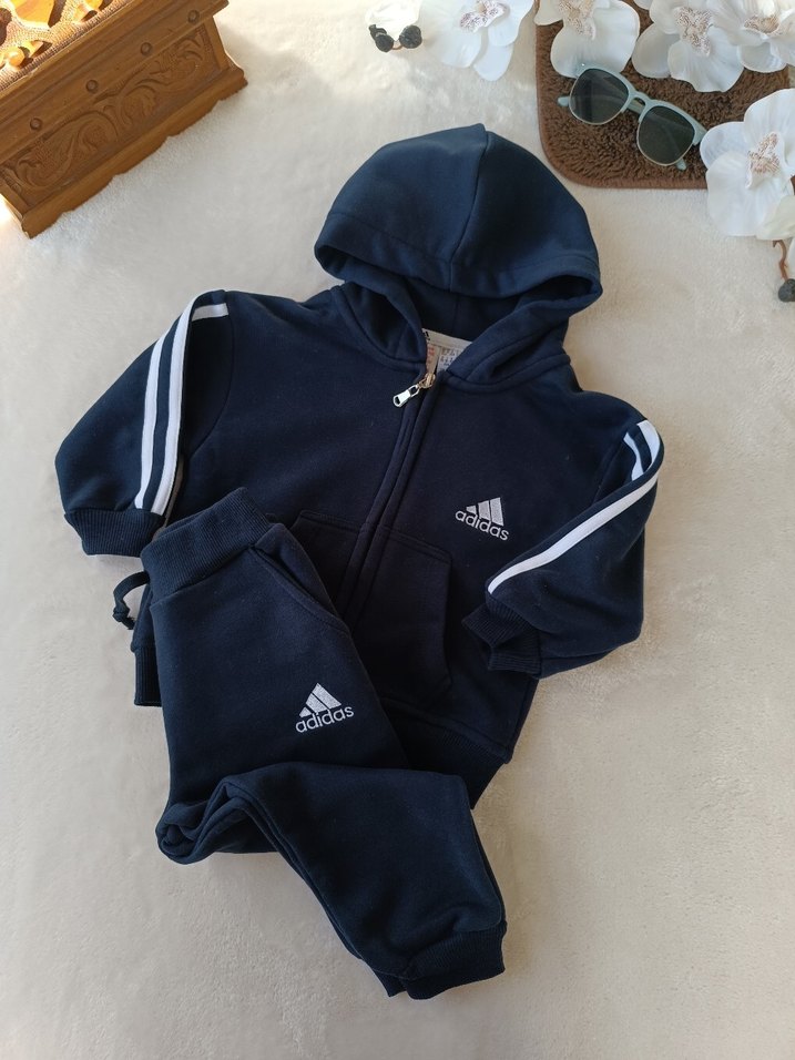 Erkek Çocuk Lacivert Fermuarlı Kapüşonlu Eşofman Takımı - Görsel 2