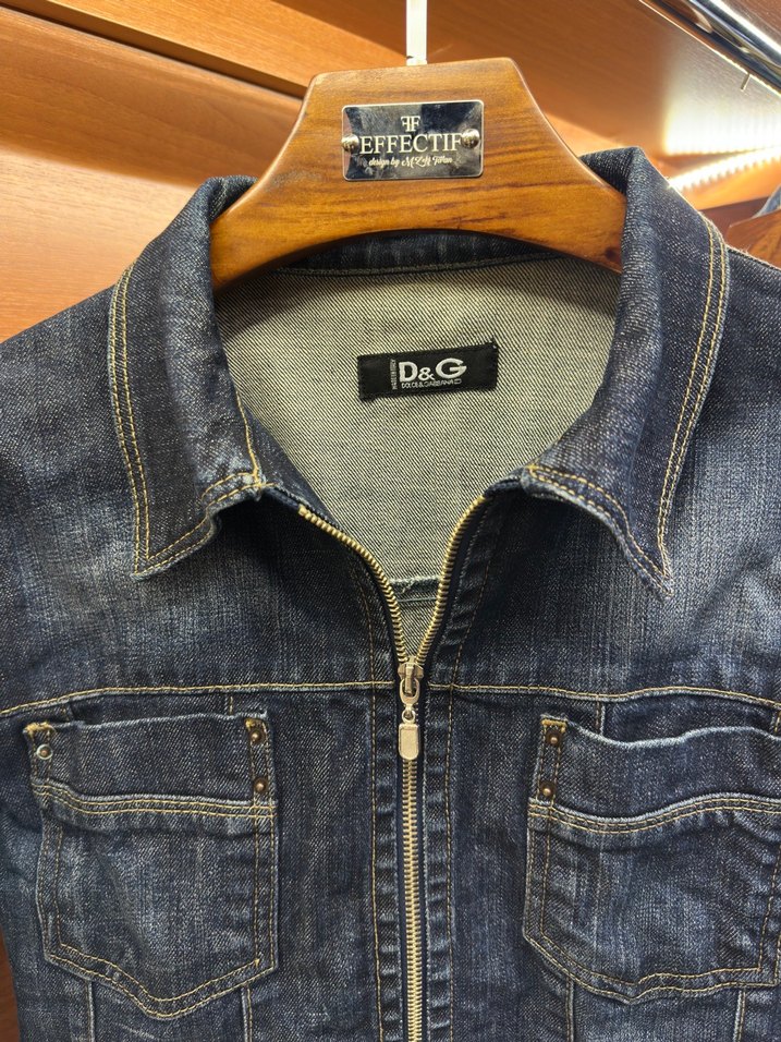 Orijinal Dolce&Gabbana  Lacivert Denim Ceket - Görsel 2