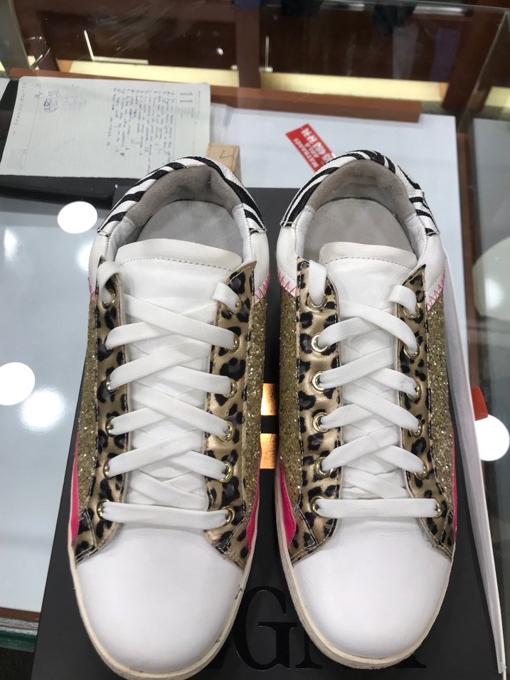 Renkli Zebra Desenli Parlak Kadın Spor Ayakkabı - Görsel 2