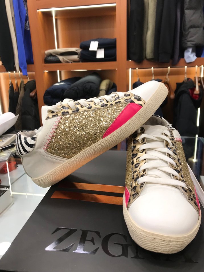 Renkli Zebra Desenli Parlak Kadın Spor Ayakkabı - Görsel 4