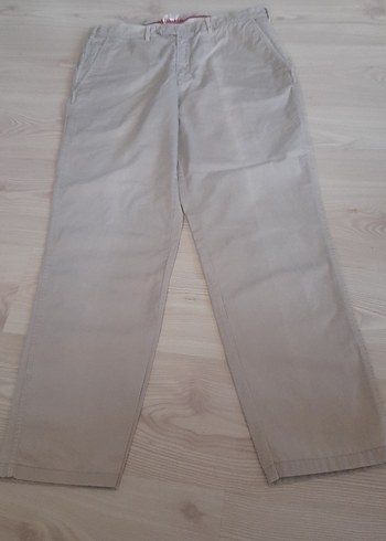 Bej Keten Erkek Pantolon Regular Fit