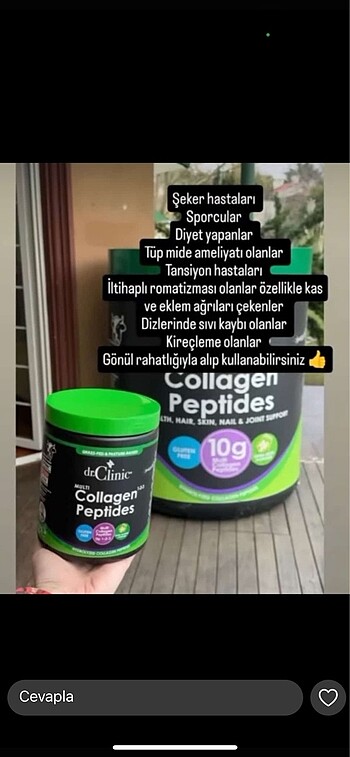 diğer Beden çeşitli Renk Dr. Clinic Saf Multi Collagen Peptides Tip 1-2-3 500 Gr (50 Günl