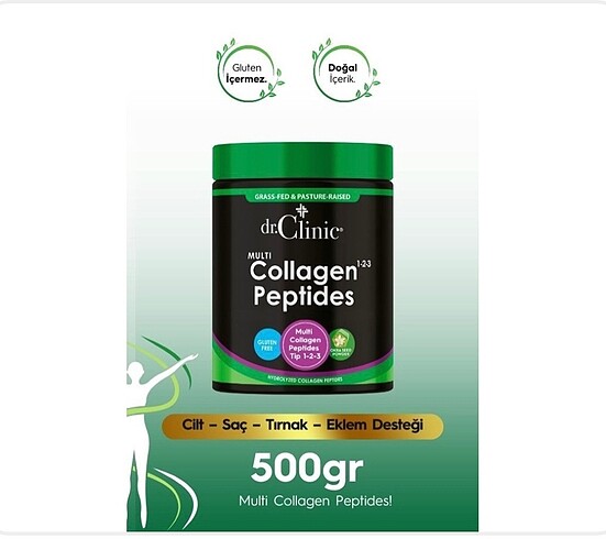 Dr. Clinic Saf Multi Collagen Peptides Tip 1-2-3 500 Gr (50 Günl