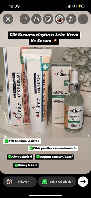  Beden Dr.Clinic Cilt Kusursuzlaştırıcı Leke Kremi 50 ml