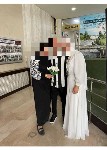 Siyah Zebra Desenli Uzun Kollu Midi Elbise - Görsel 2