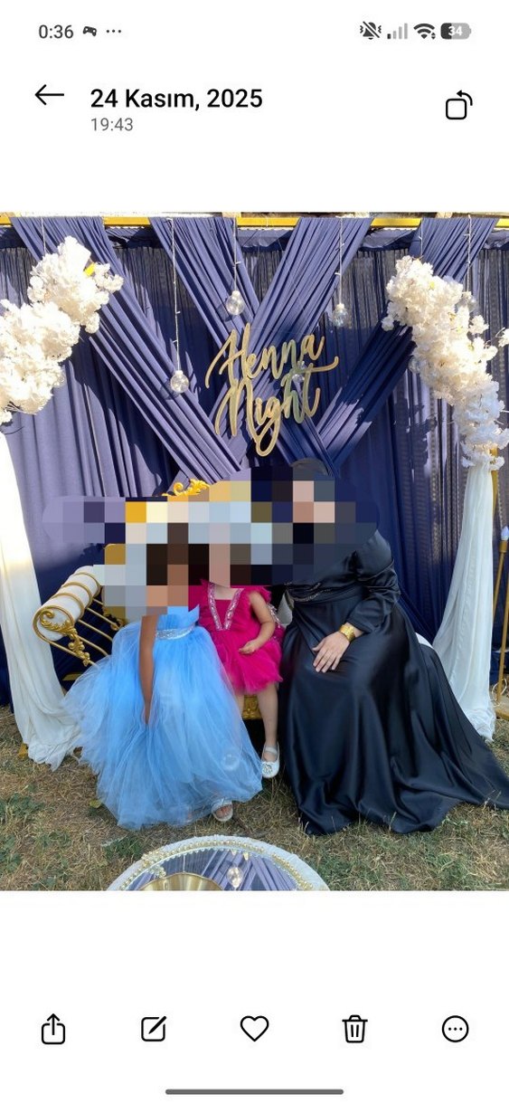 Siyah Uzun Kollu Drapeli Düğün Elbisesi - Görsel 2