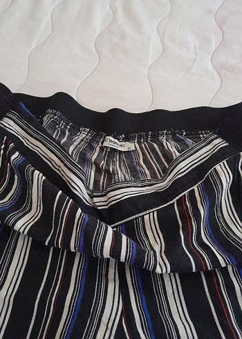 LC Waikiki Kadın Çok Renkli Çizgili Bol Kesim yazlık Pantolon