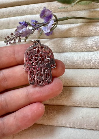 Sterling silver Bohem Fatma El İşlemeli Kolye Ucu