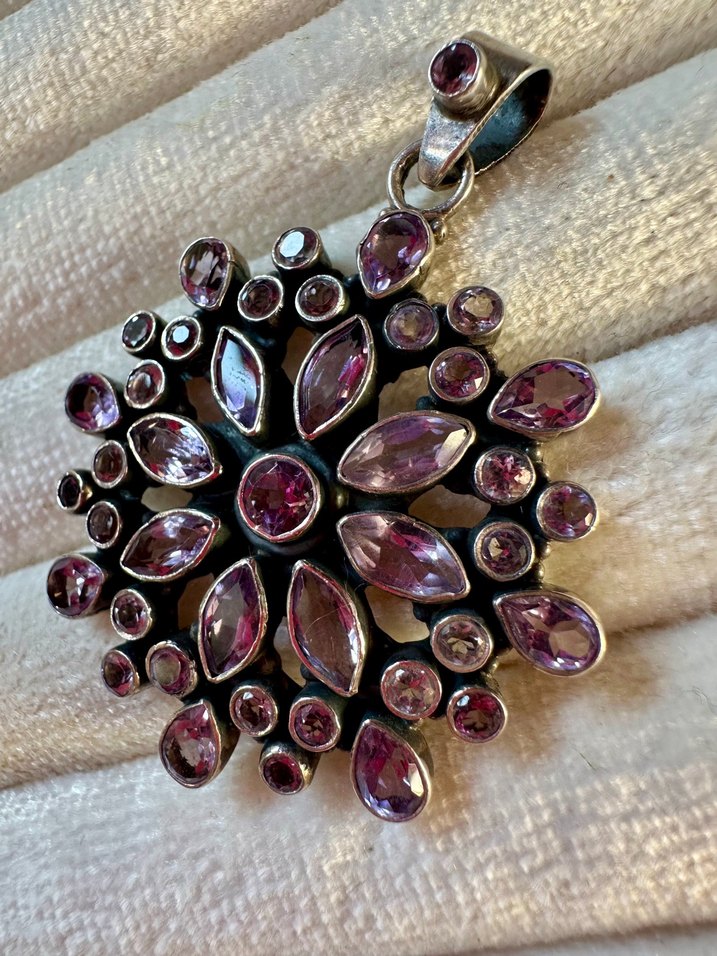 Mor Payetli Vintage Bohem Kolye Ucu - Görsel 2