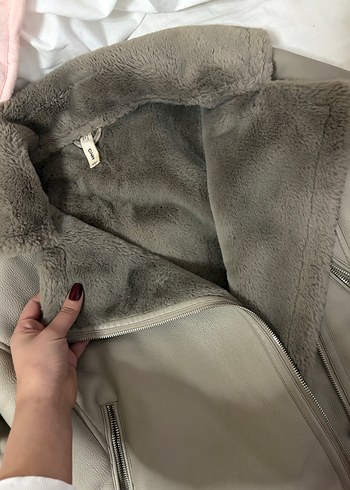 Mango Deri Kürklü Kadın Ceket - Görsel 3