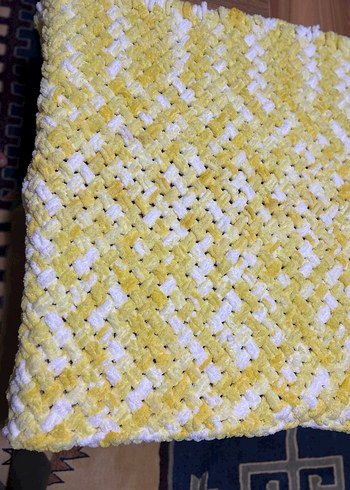 Renkli Sarı Çocuk Örgü Battaniye - Görsel 3