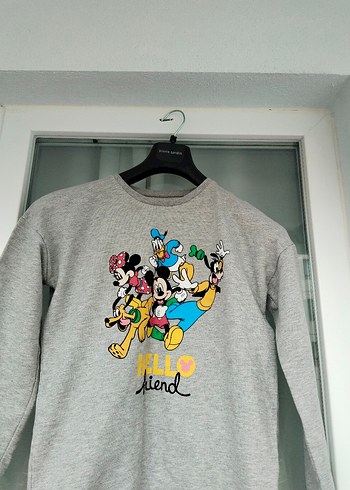 Kız Çocuk Gri Baskılı Sweatshirt - Görsel 2