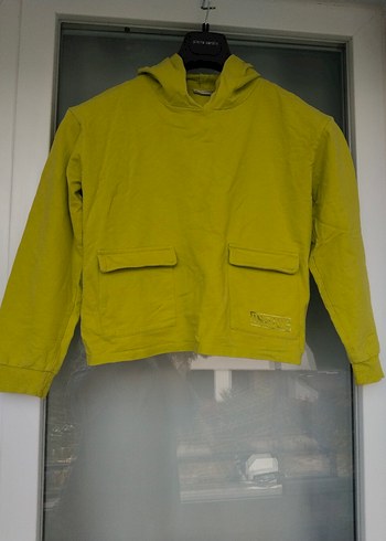 Sarı Kapüşonlu Mini Sweatshirt - Görsel 2