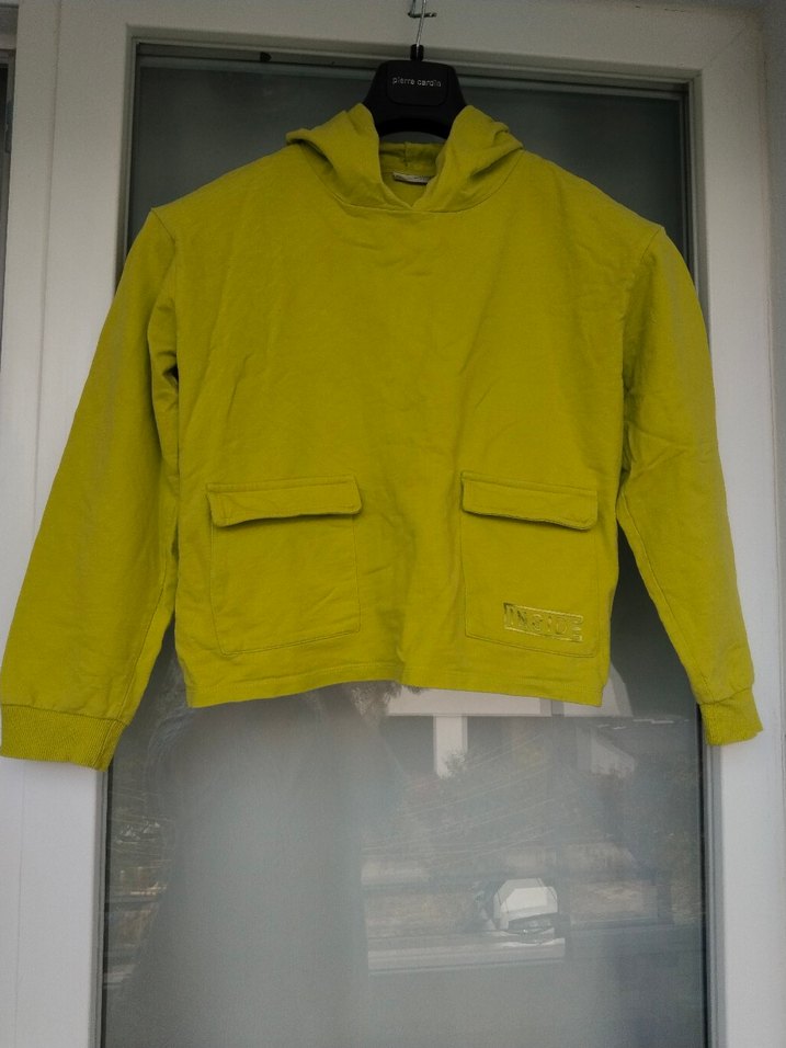 Sarı Kapüşonlu Mini Sweatshirt - Görsel 2