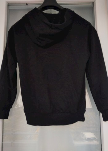 Siyah Kapüşonlu Kadın Sweatshirt - Görsel 4