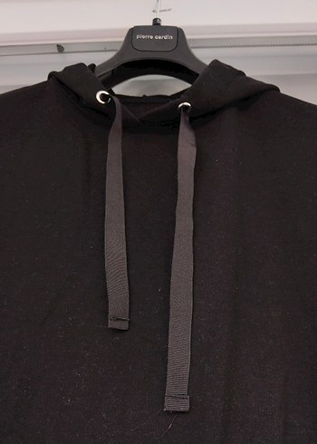 Siyah Kapüşonlu Kadın Sweatshirt - Görsel 3