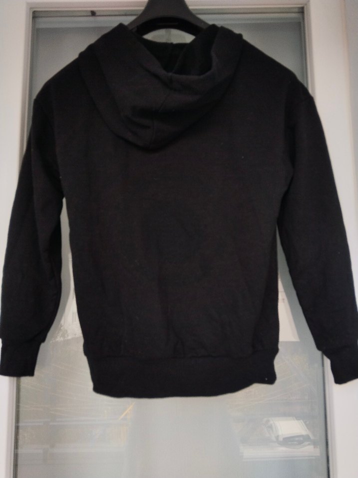 Siyah Kapüşonlu Kadın Sweatshirt - Görsel 4